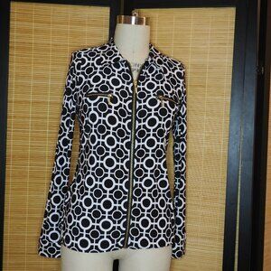 INC, International Concepts, Black and White pattern, blouse/light jacket, Small